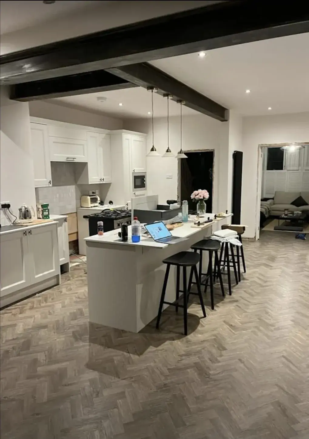 A completed LVT floor shown in the business project gallery