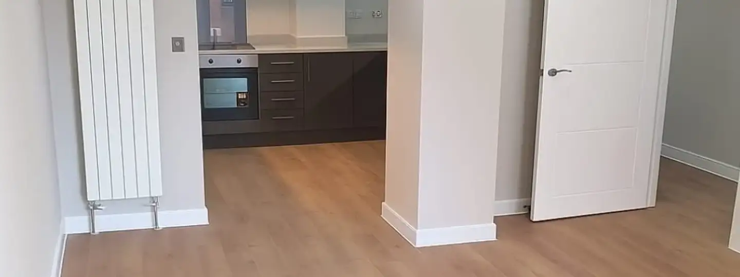 New build apartment flooring installation
